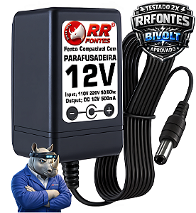 Carregador Fonte DC 12V Para Parafusadeira Deko