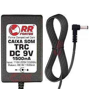 Carregador Fonte Dc 9v Para Caixa Amplificada Trc