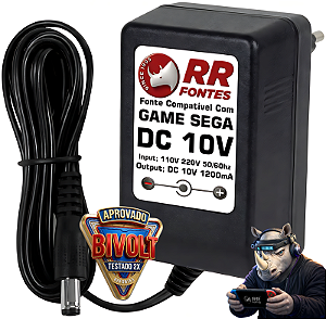 Fonte DC 10V Para Sega CD, Mega Drive, Mega CD, Gênesis