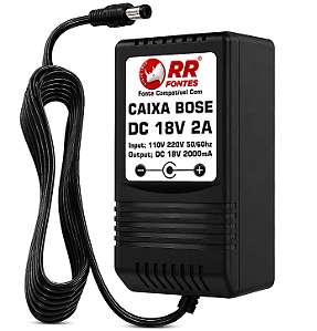 Fonte Carregador DC 18V 2A Para Bose Multimedia e Mixer