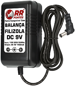 Fonte DC 9v 1.4A Para Balança Filizola Pluris, Cristal, CS, EA