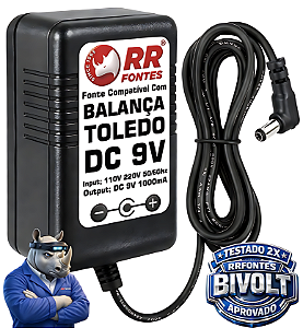 Fonte DC 9V Para Balança Toledo