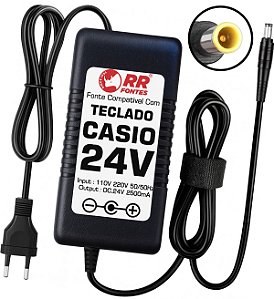 Fonte DC 24V Para Teclado e Piano Casio Privia e Celviano