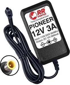 Fonte DC 12V 3A Controladora DJ Mixer Pioneer