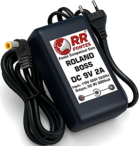 Fonte DC 9V 2A Para Roland Boss Teclado, Pedal, Amplificador, Interface, Bateria, Controladora