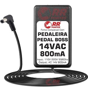 Fonte AC 14V 800mA Para Pedal Boss BRC-120