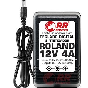 Fonte DC 12V 4A Para Teclados E Sintetizadores Roland Boss Psb-7u