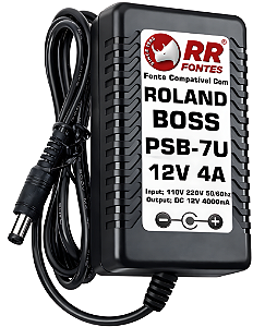 Fonte DC 12V 4A Para Teclados E Sintetizadores Roland Boss Psb-7u