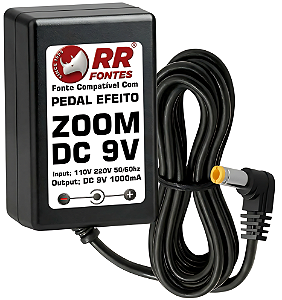 Fonte DC 9V 1A Para ZOOM AD-16 Pedal, Máquinas de Ritmo, Violão, Processadores
