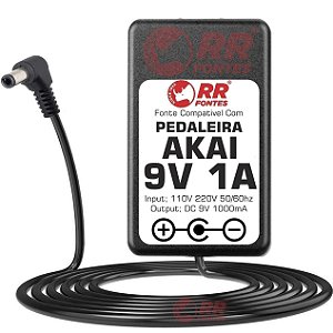 Fonte DC 9V Para Pedal Pedaleira Akai