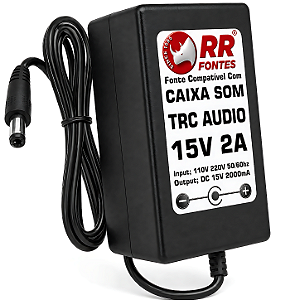 Carregador Fonte DC 15V Para Caixa Amplificada TRC
