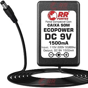 Carregador Fonte DC 9V Para Caixa Amplificada Ecopower