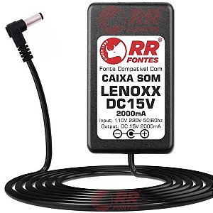 Carregador Fonte DC 15V Para Caixa Amplificada Lenoxx