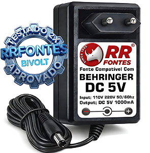 Fonte DC 5V Para Interface De Áudio Behringer U-phoria Umc404