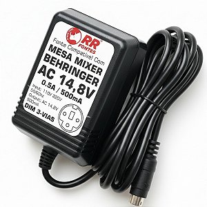 Fonte AC 14,8V 0.5A Para Mixer Behringer Eurorack