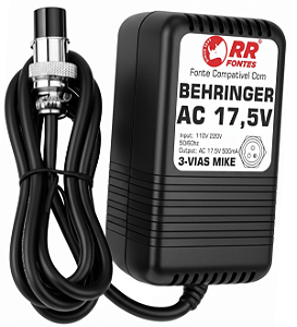 Fonte AC 17,5V 0.5A Para Mesa De Som Mixer Behringer Eurorack