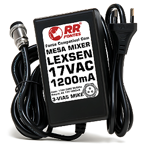 Fonte AC 17V 2.2A Para Mesa De Som Mixer Lexsen Pro