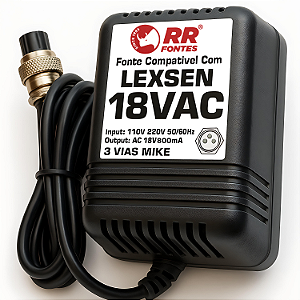 Fonte AC 18V 0.7A Para Mesa De Som Mixer Lexsen PM