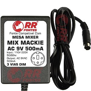 Fonte AC 9VAC 500mA Para Mixer Mackie Compact Mix