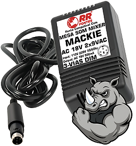 Fonte AC 9VAC 500mA Para Mixer Mackie Compact Mix