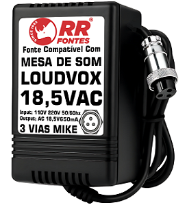 Fonte AC 18,5V 0.65A Para Mixer Loudvox