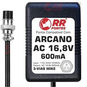 Fonte AC 16,8V 0.6A Para Mixer Arcano Arm8 Fx