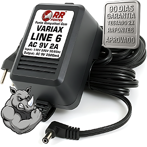 Fonte AC 9V 2A Para Violão e Guitarra Variax Line 6