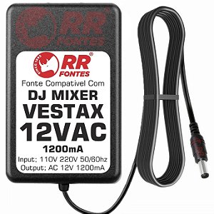 Fonte AC 12V 1.2A Para DJ Mixer Vestax AC-14