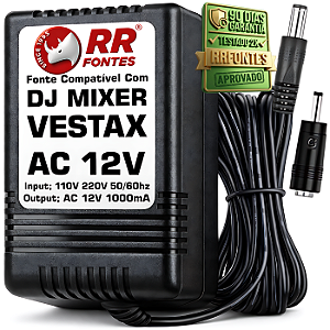 Fonte AC 12V 1.2A Para DJ Mixer Vestax AC-14