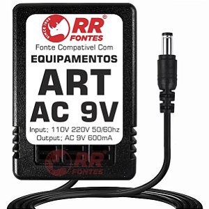 Fonte AC 9V 0.6A Para Processador, Pedal, Gerador, Interface ART