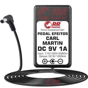 Fonte DC 9V Para Pedal Pedaleira Carl Martin