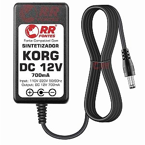 Fonte Dc 12V 0.7A Para Teclado, Sintetizador, Controladora Korg