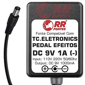 Fonte DC 9V Para Pedal Pedaleira TC Electronic