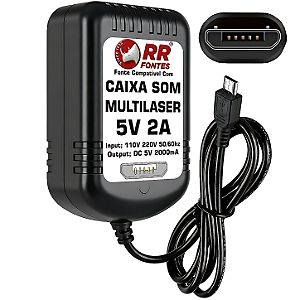 Fonte Carregador DC 5V Para Caixa Multilaser Micro USB