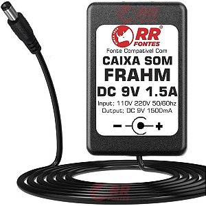 Carregador Fonte DC 9V Para Caixa Amplificada Frahm