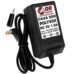 Fonte Carregador DC 9V Para Caixa Bazuka Polyvox
