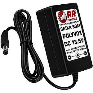 Fonte Carregador DC 13,5V Para Caixa Polyvox Bazuca