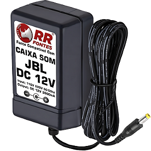 Fonte Carregador DC 12V 1,5A Para JBL Flip, On Stage, OnBeat