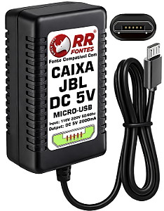 Fonte Carregador DC 5V Micro-USB Para Caixa JBL