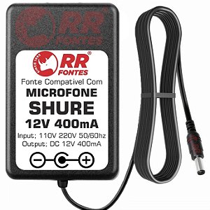 Fonte Carregador DC 12V Para Microfone SHURE