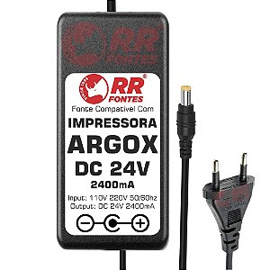 Fonte DC 24V 2.4A Para Impressora Argox