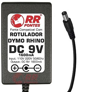 Fonte Carregador DC 9V 1.6A Para Rotulador Dymo