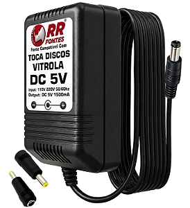 Fonte DC 5V Para Toca-Disco Vitrola Amvox, Raveo, Crosley, Multilaser Pulse