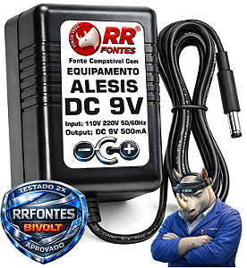 Fonte DC 9V Para Modulo Bateria, Teclados, Controladores, Midi Pads, Alesis