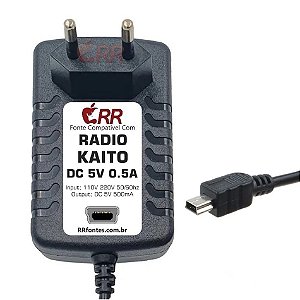Fonte DC 5V Mini-USB Para Receptor De Radio Kaito Am Fm Sw