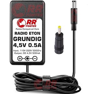 Fonte DC 4,5V Para Receptor De Radio Eton Grundig Am Fm Sw