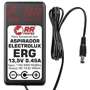 Fonte Carregador DC 13,5V 450mA Para Aspirador Electrolux ERG21 ERG22