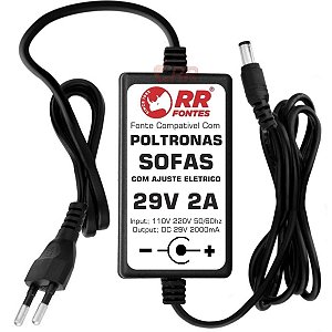 Fonte DC 29V Plug P8 Para Poltrona Sofá Reclinavel Eletrico