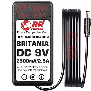 Fonte DC 9V 2.5a Para Desumidificador Britânia Automátic BDE01B