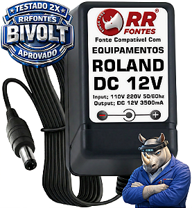 Fonte DC 12V Para Acordeon Roland Boss FR-3 FR-4